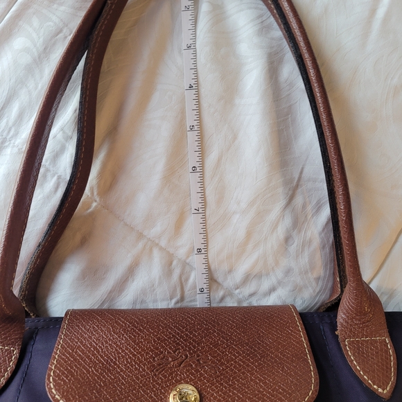 Longchamp Purple Tote with Brown Leather Details - Picture 6 of 16